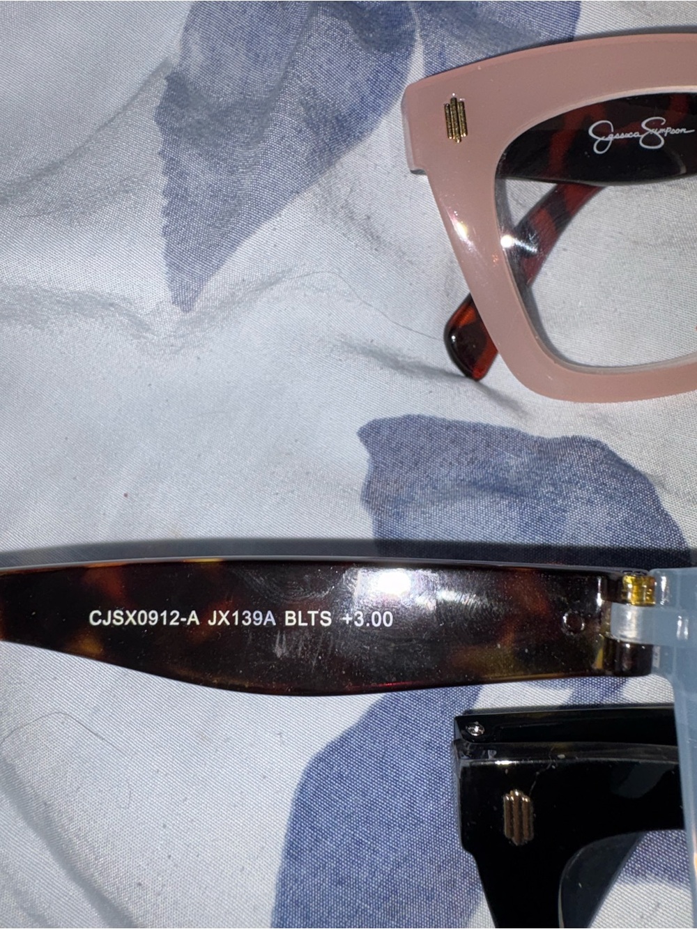 Women’s 3 Square-Eye reading Glasses grad+3,- Jessica S. Pink, Sky Blue, Black - Picture 2 of 3